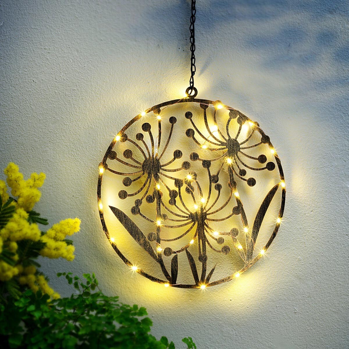 LED závěsná dekorace Květinové siluety