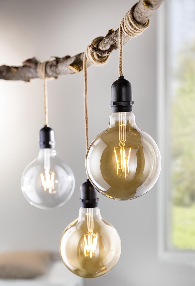 LED závesné svetlo Vintage, sada 3 ks