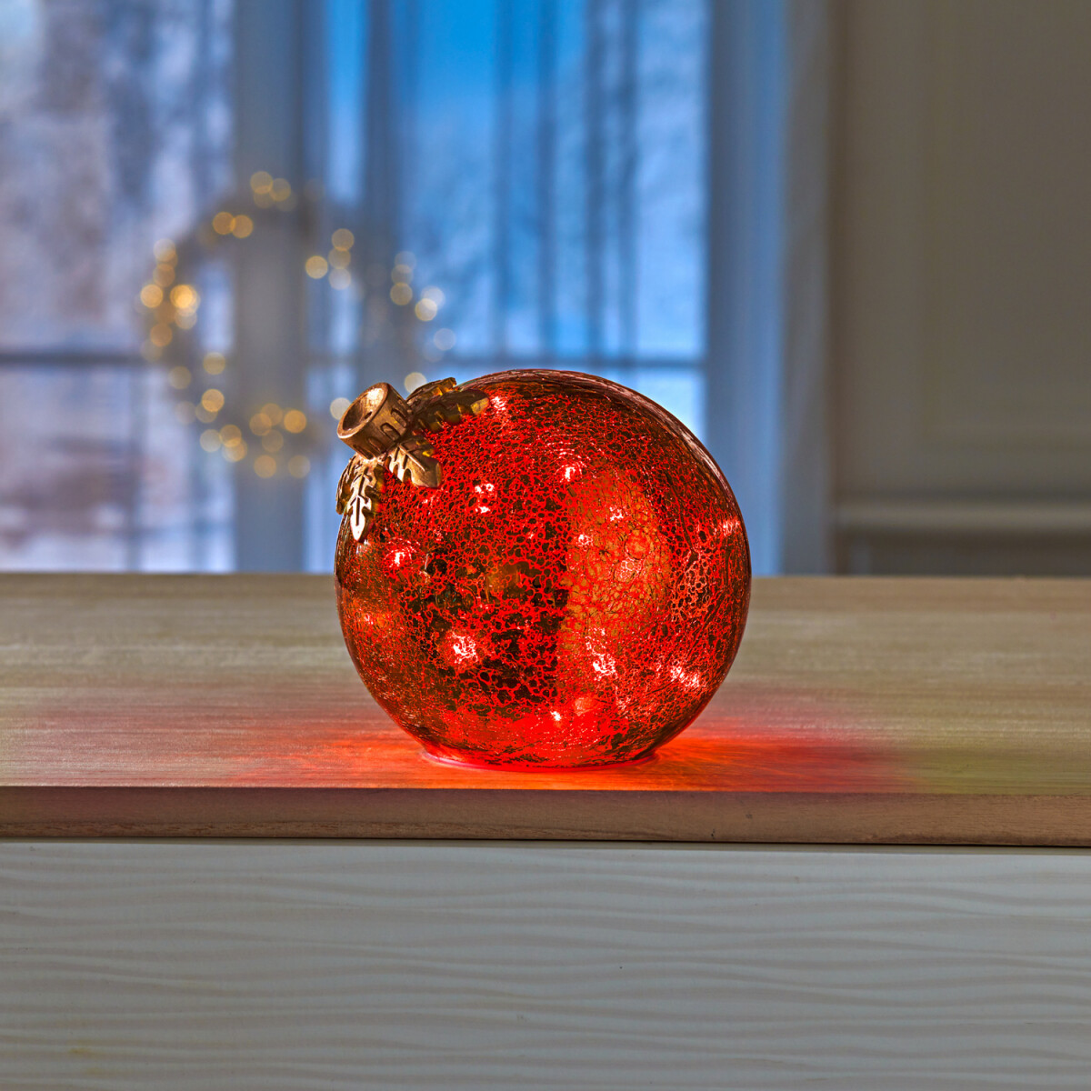 LED sklenená guľa Snehová vločka