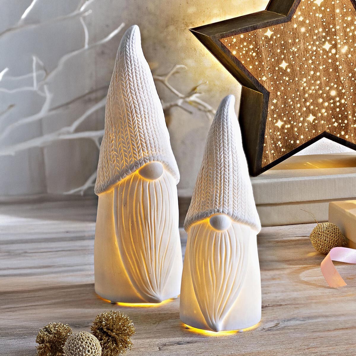 LED porcelánový Škriatok, sada 2 ks