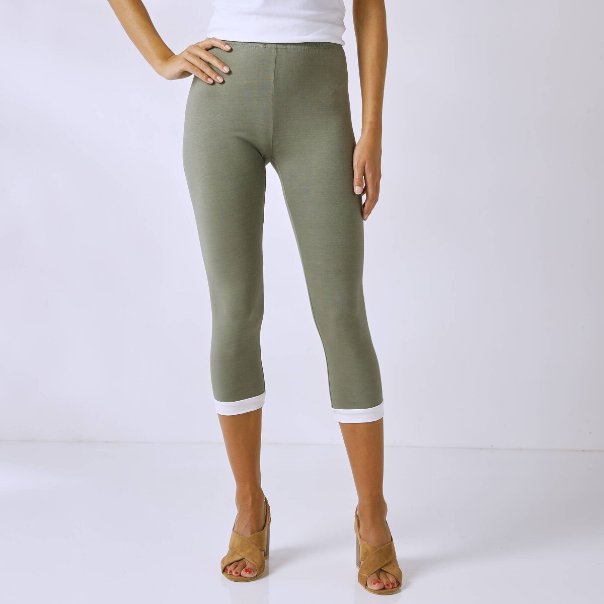 3/4-es leggings elasztikus derékkal akciós termékkép 1