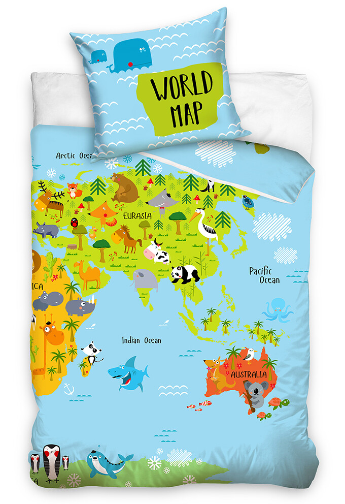 Posteľná bielizeň Mapa Zvierat