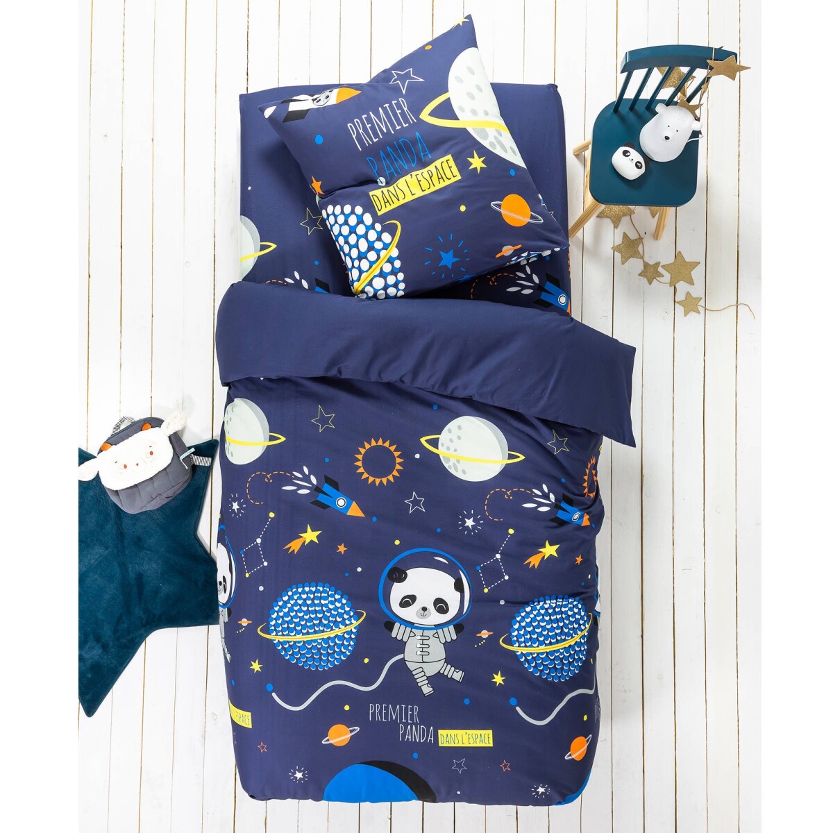 Lenjerie de pat pentru copii din bumbac Universe de la Colombine®