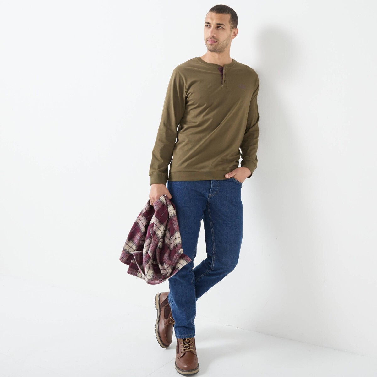 2 db hosszú ujjú Henley ing szett