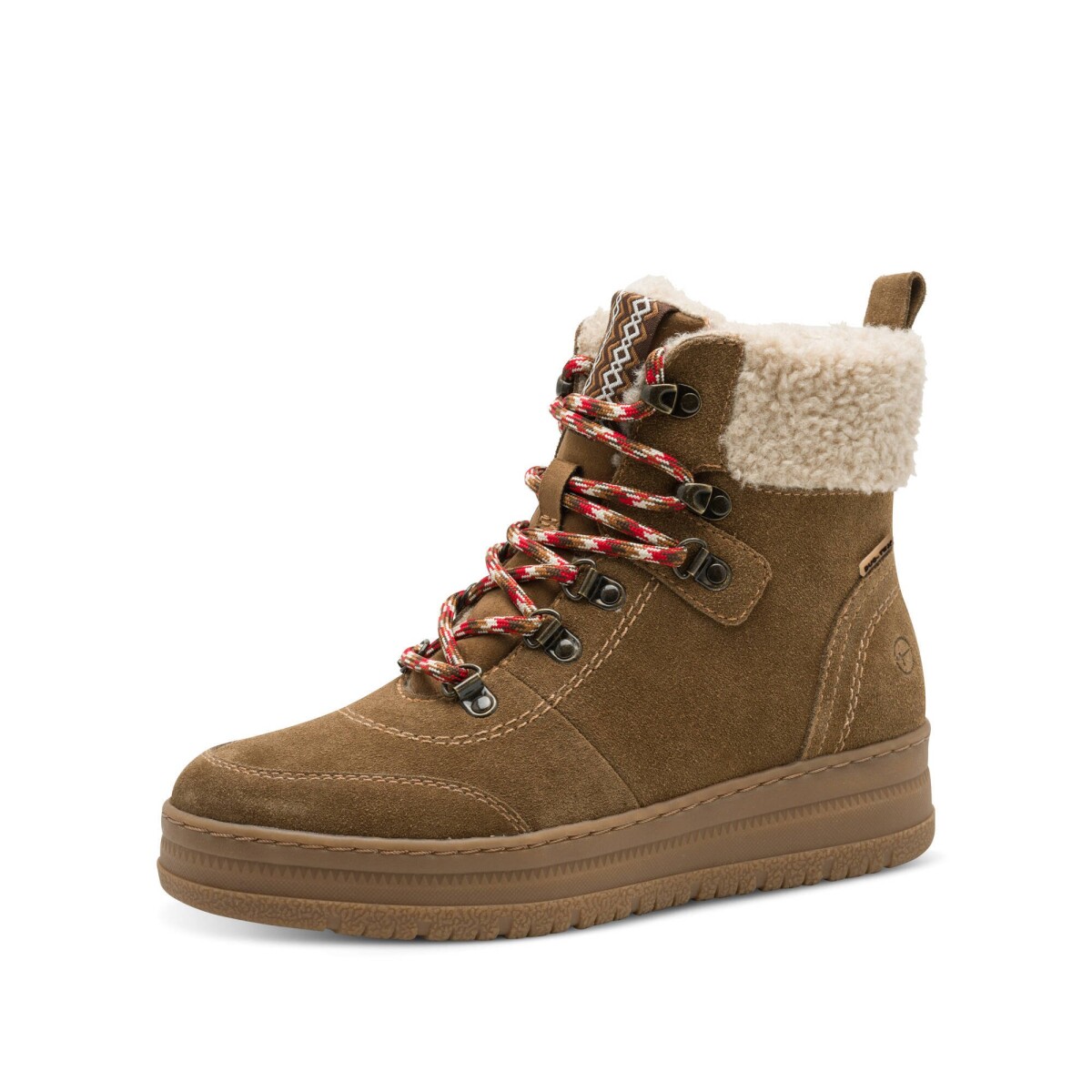 Kožené topánky so šnúrkami Comfort Tamaris® pre širšie chodidlá, karamelové