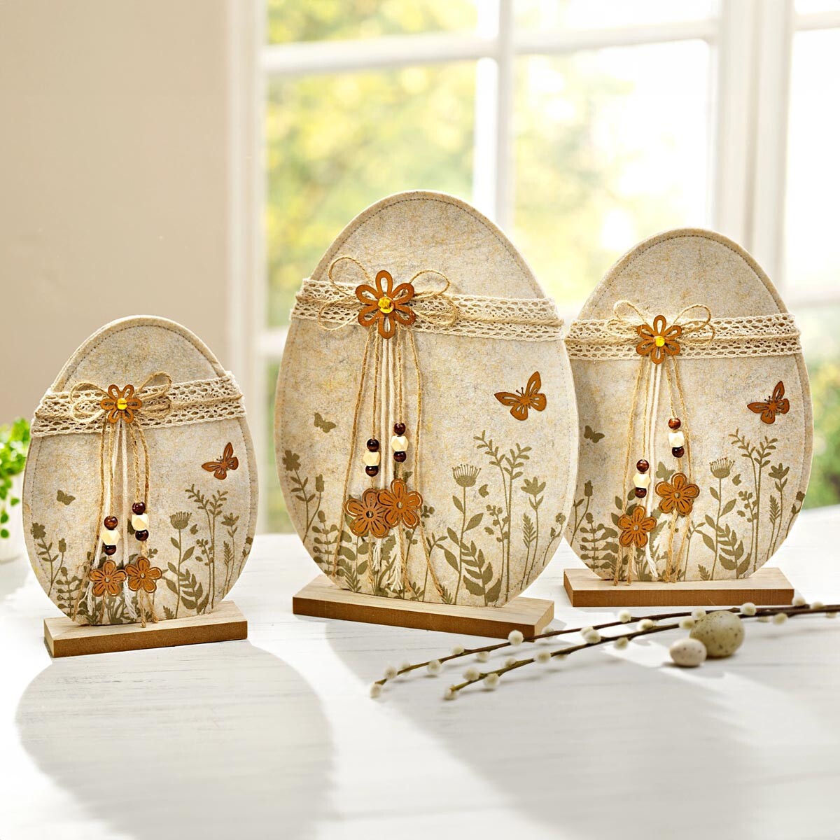 Filcové veľkonočné vajíčka Uovo, súprava 3 ks