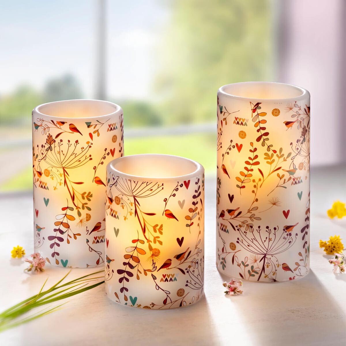 LED sviečky Púpava, súprava 3 ks LED sviečky Púpava, súprava 3 ks