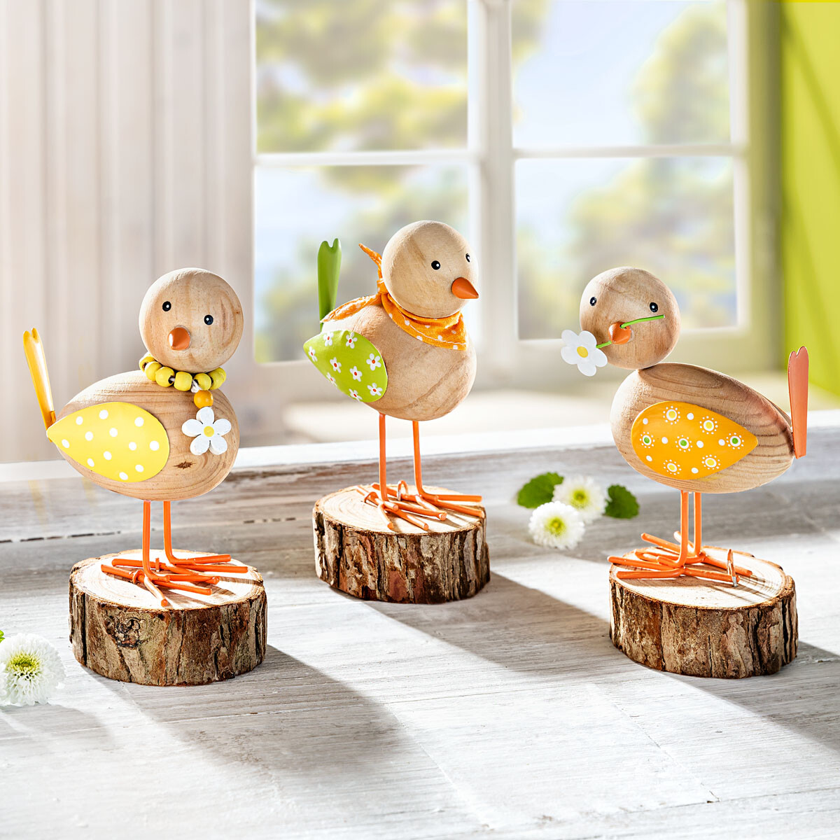 Dekoračné figúrky Jarné vtáčiky, súprava 3 ks