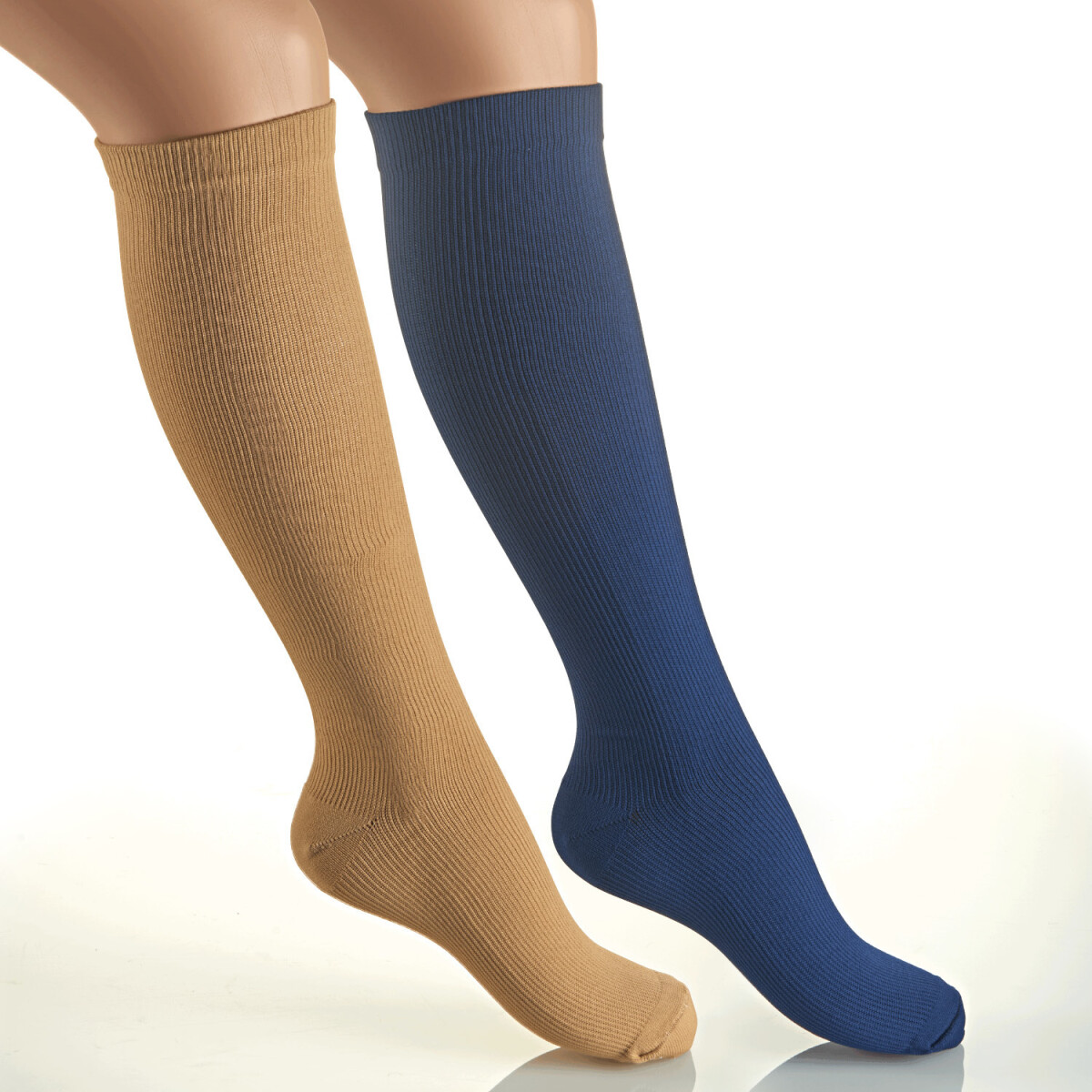 2 páry podkolienok s jemnou kompresiou