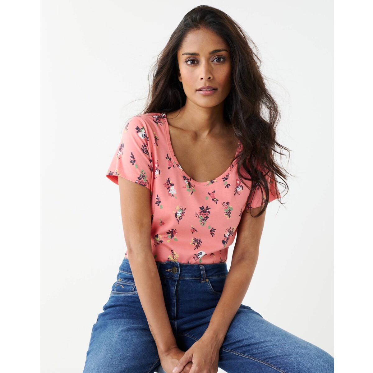 Tričko s krátkymi rukávmi a potlačou kvetín