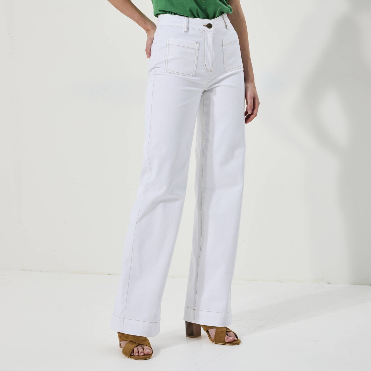 Široké džínsy pre postavu viac ako 165 cm