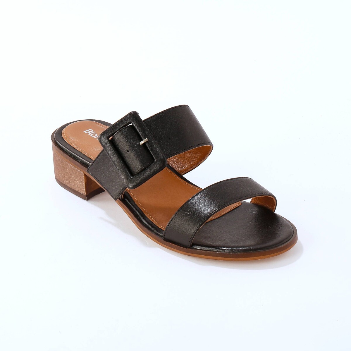 Kožené šľapky na podpätku