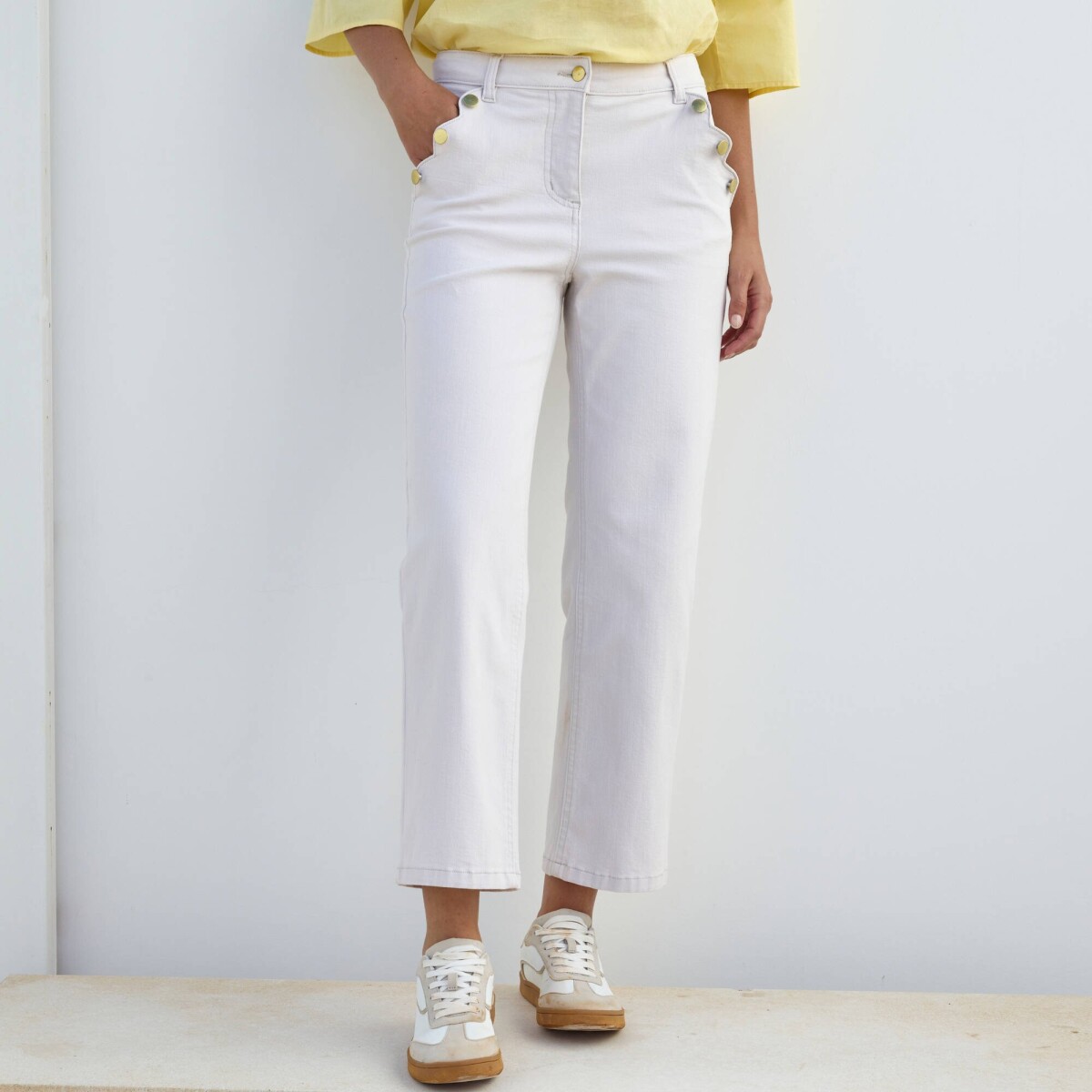 Rovné 7/8 nohavice s vysokým pásom