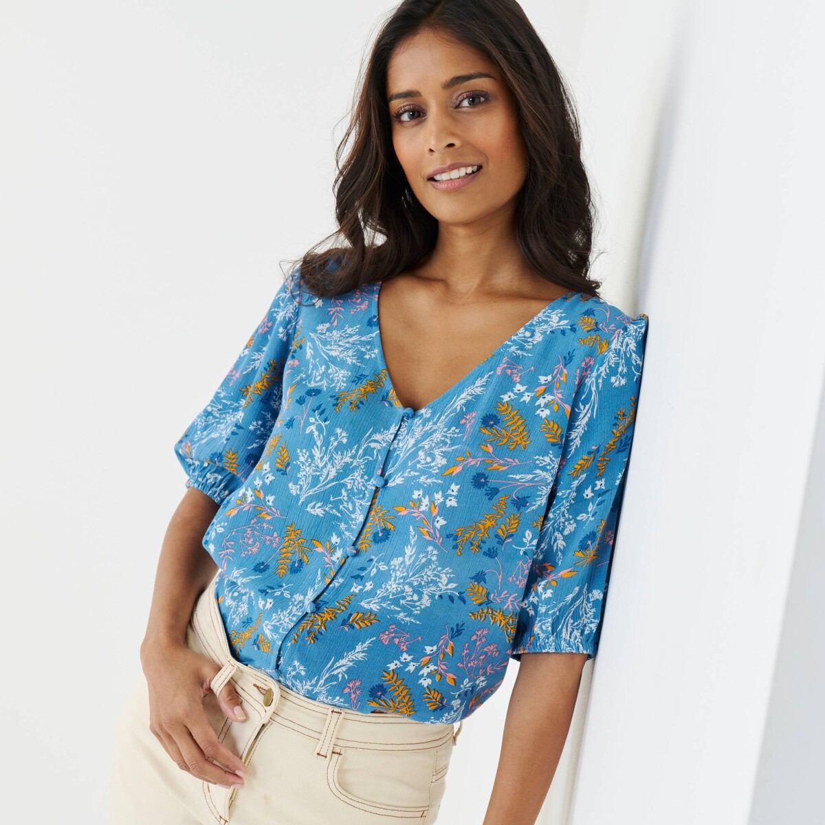 Blúzka s potlačou kvetov