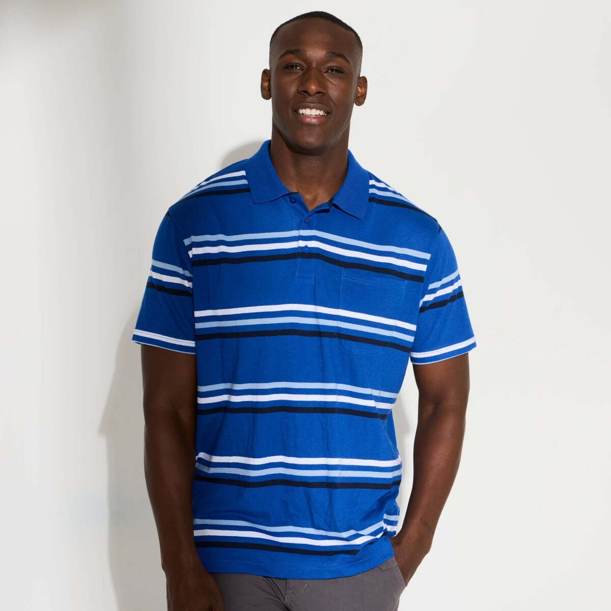 Prúžkované polo tričko s krátkymi rukávmi