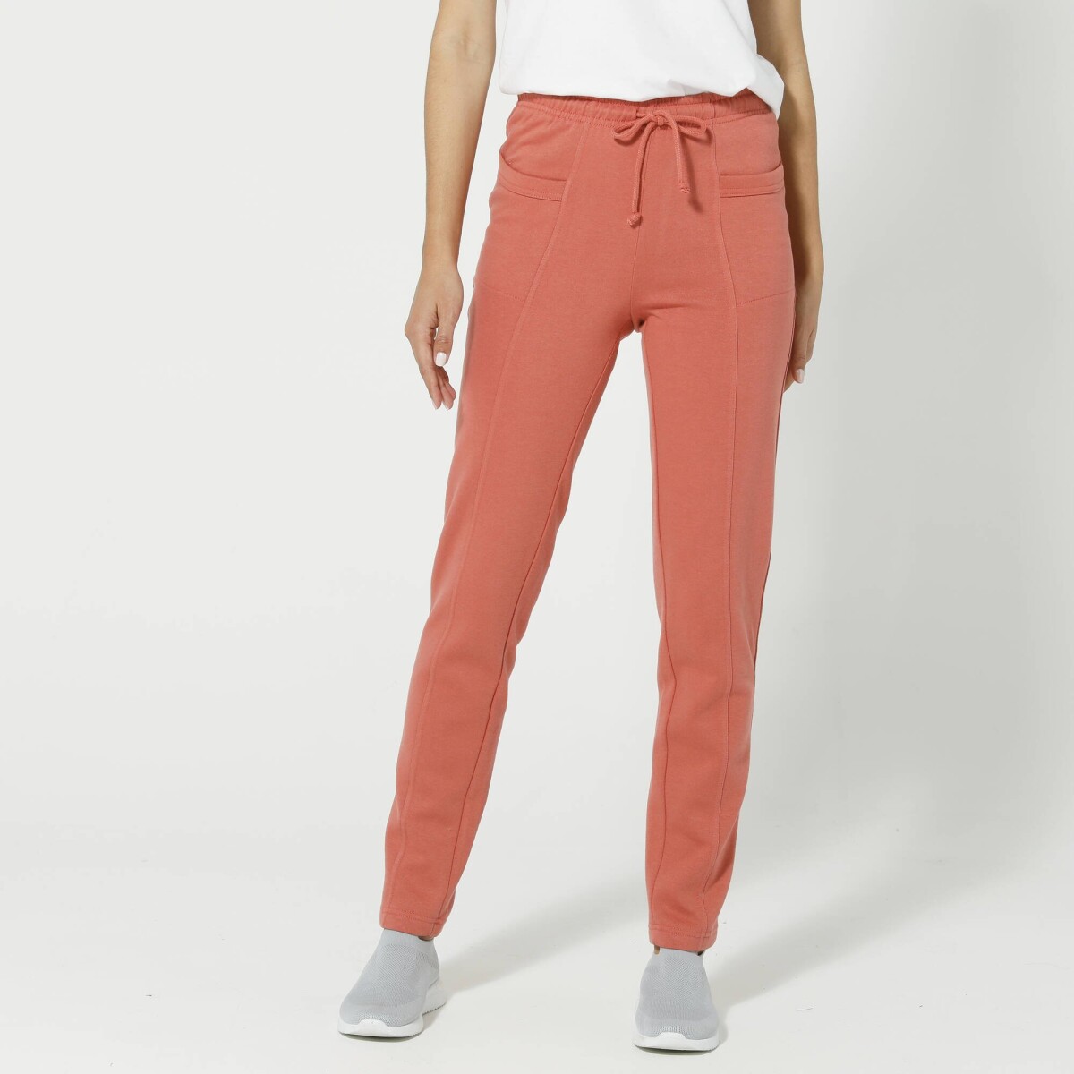 Jednofarebné dlhé moltonové nohavice