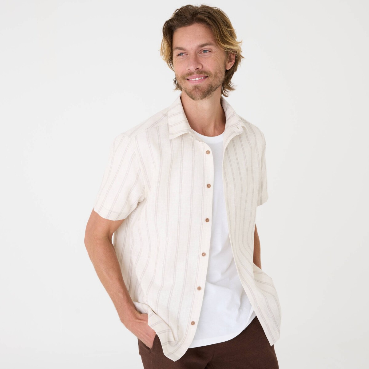 Pruhovaná košeľa s krátkymi rukávmi