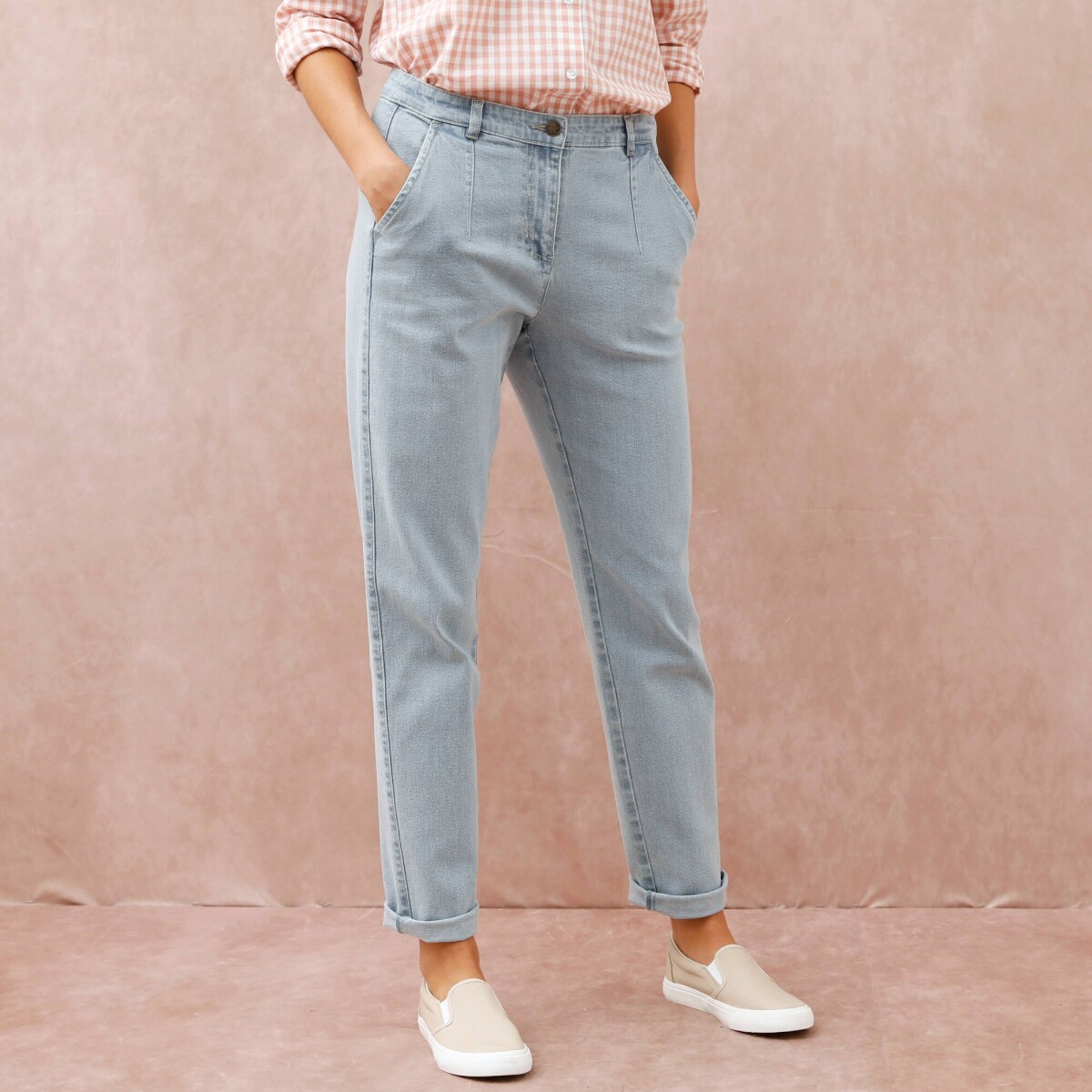 Džínsy mom s vysokým pásom