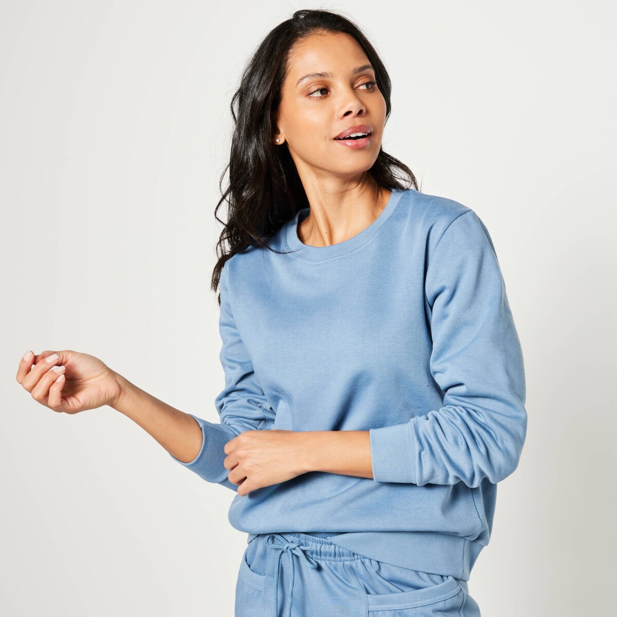 Moltonová mikina s okrúhlym výstrihom