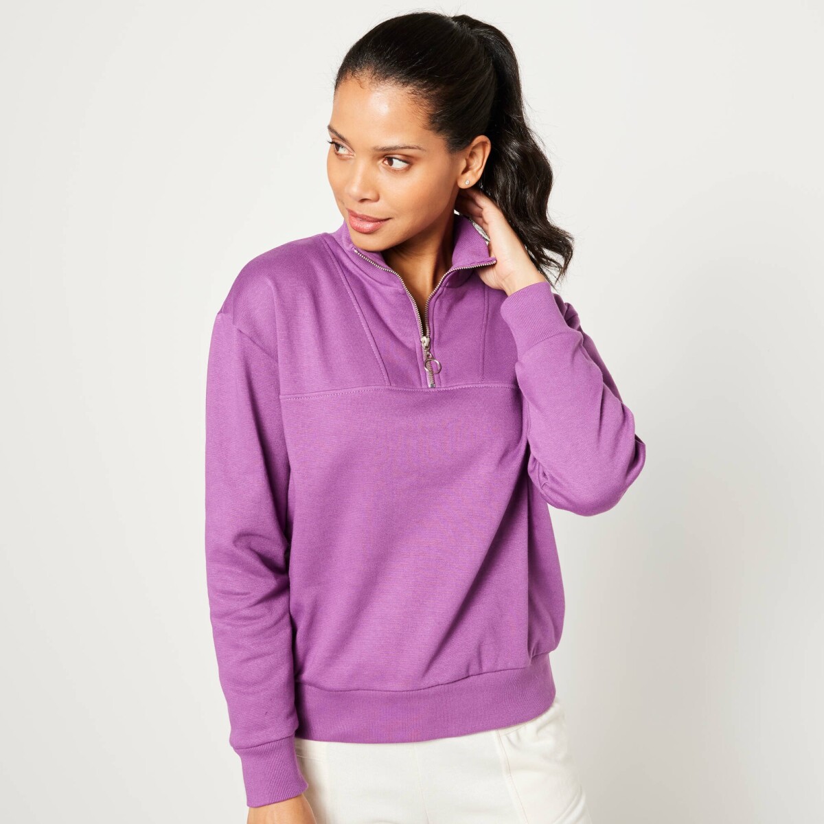 Moltonová mikina so stojačikom na zips