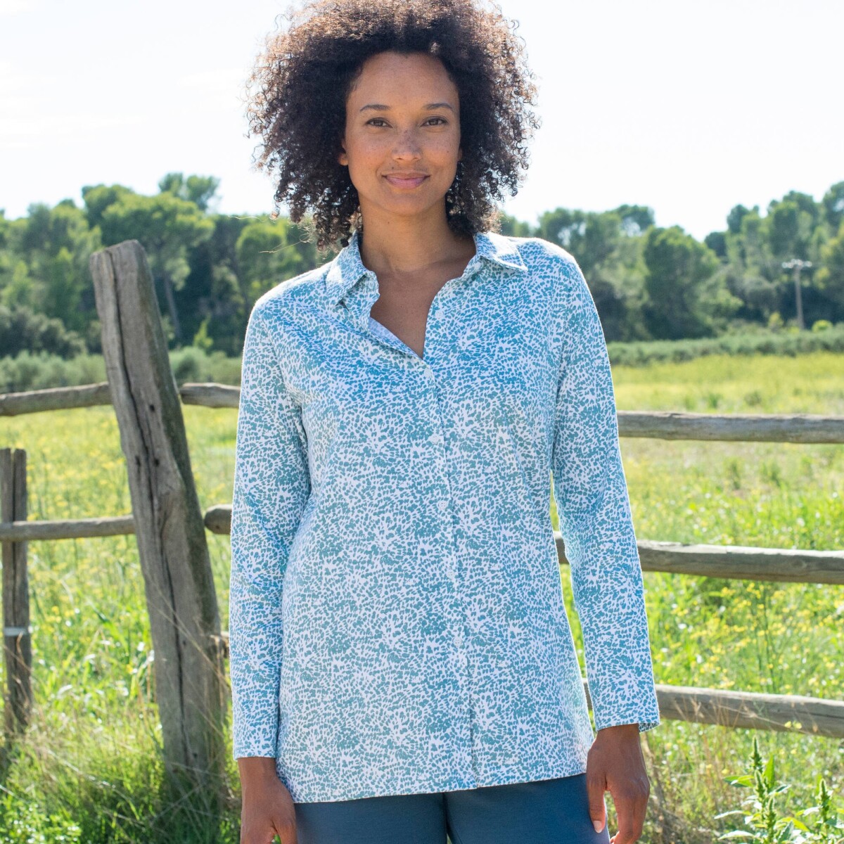 Tunikové tričko s potlačou a dlhými rukávmi