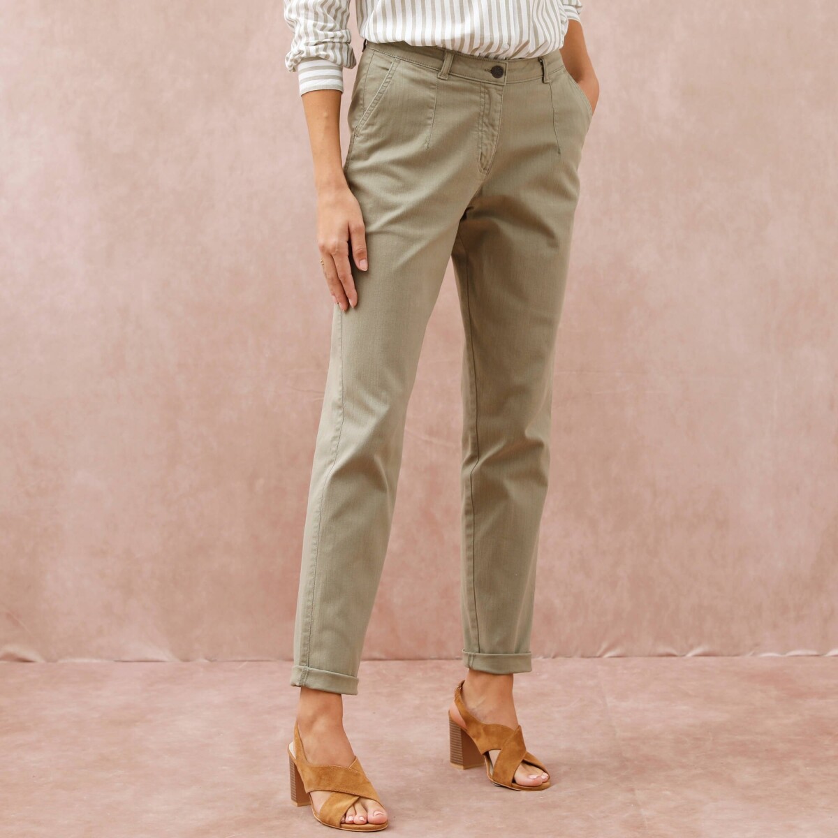 Keprové nohavice mom s vysokým pásom