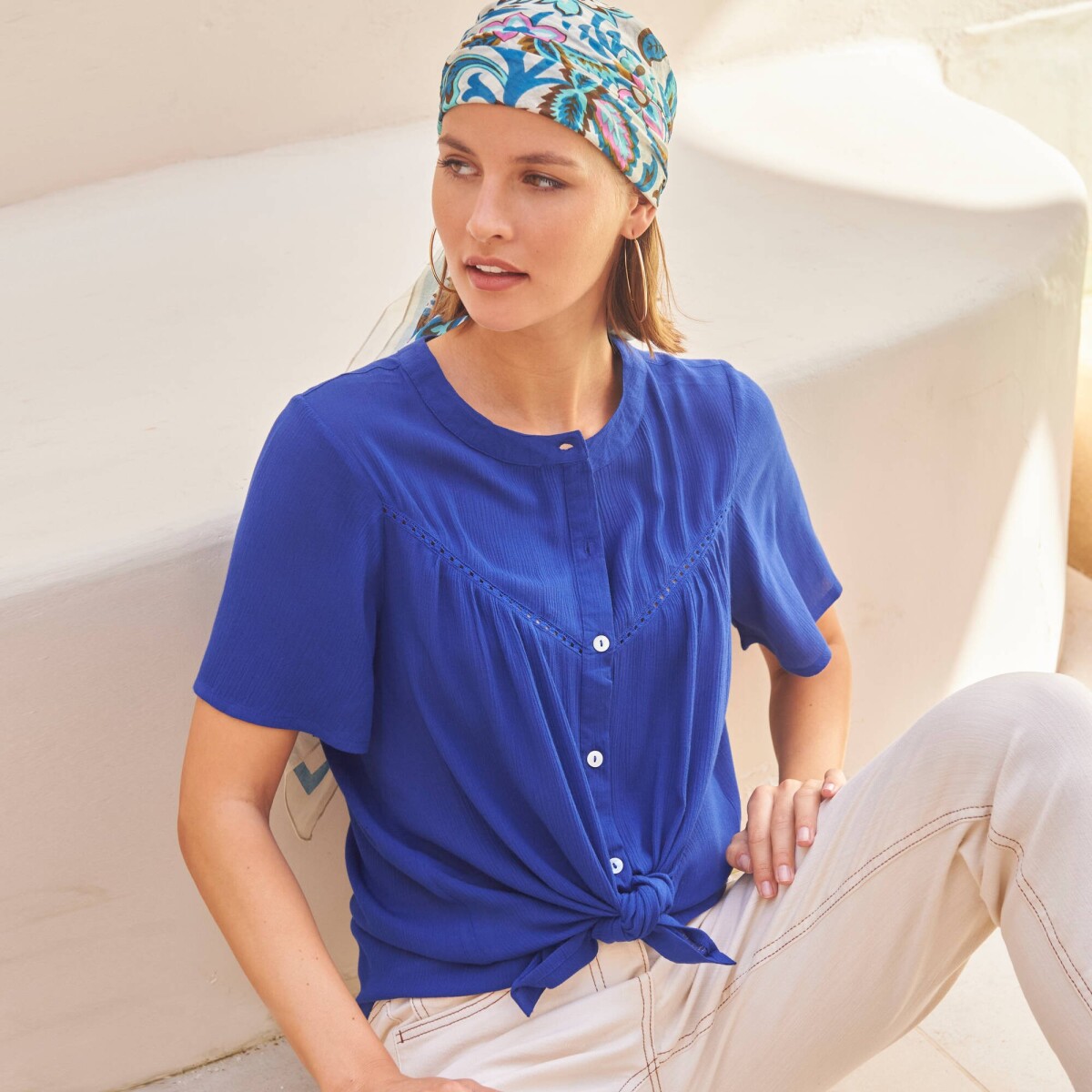 Vzdušná blúzka s krátkymi rukávmi