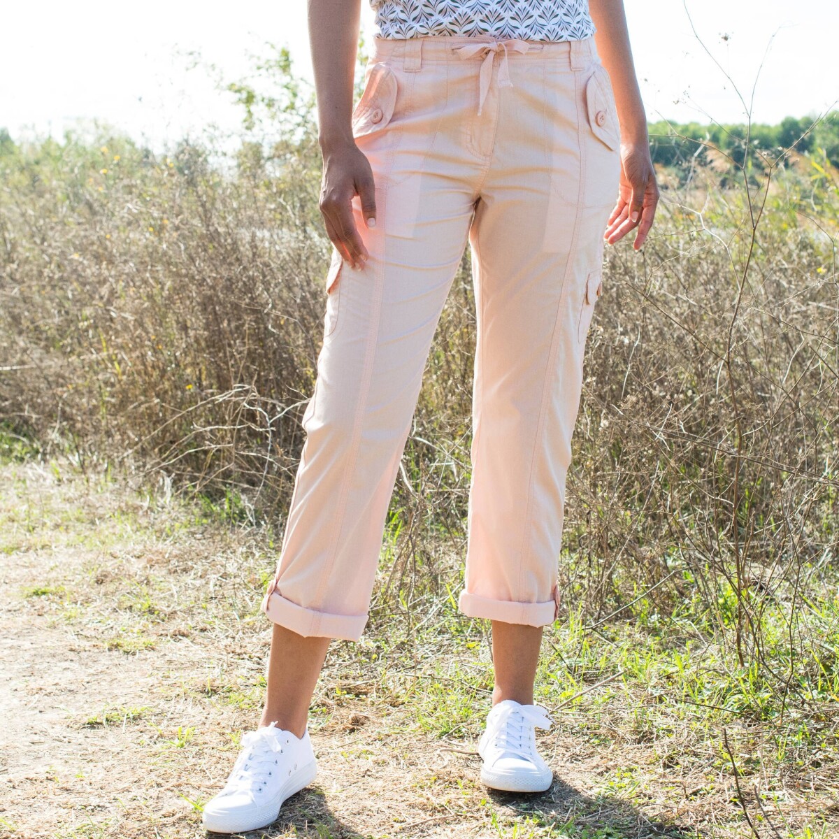 Nohavice s vreckami z plátna