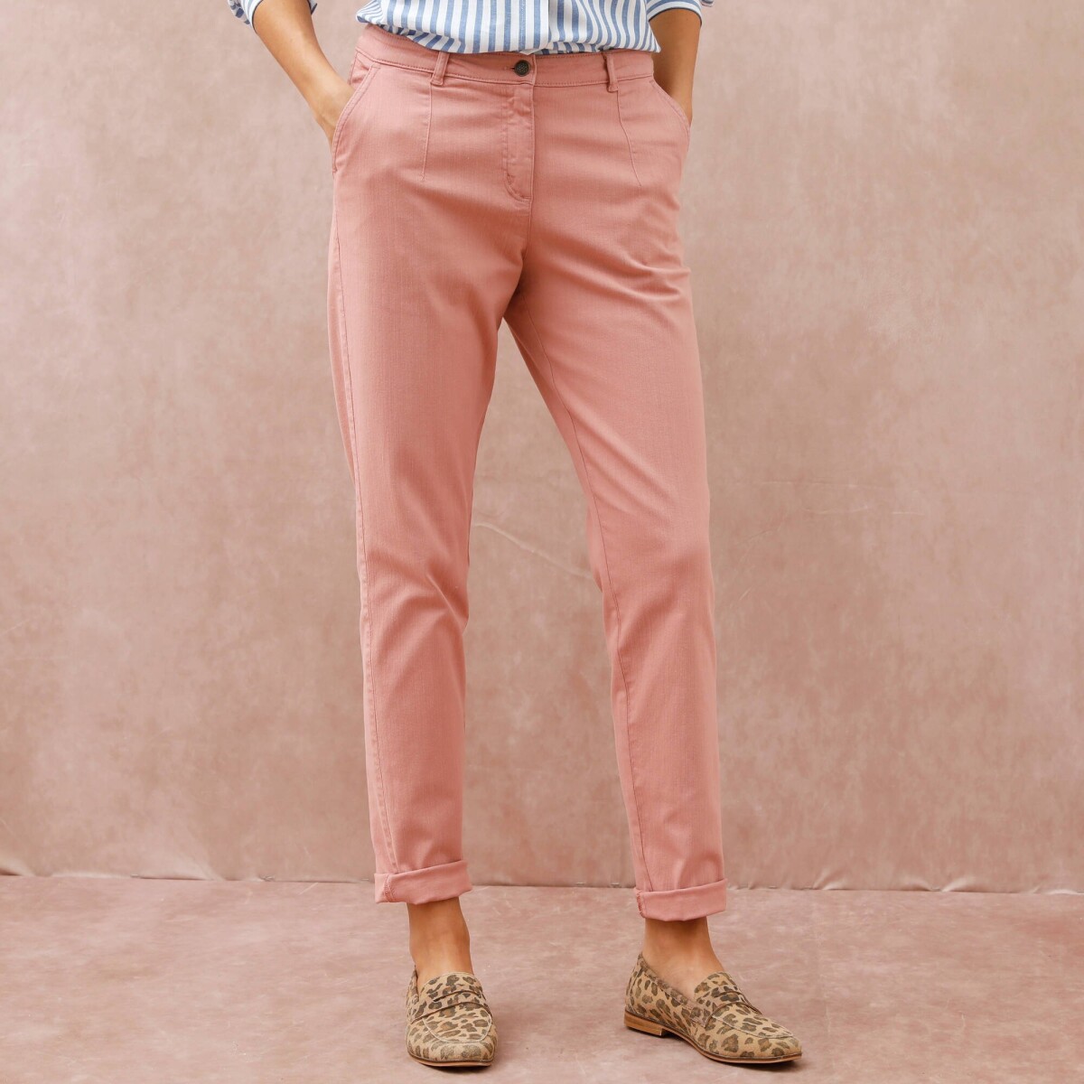 Keprové nohavice mom s vysokým pásom