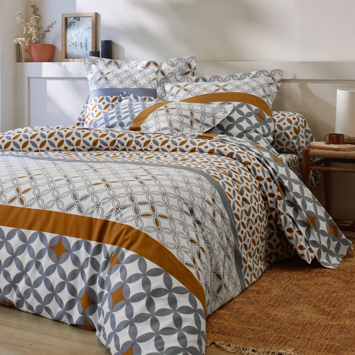 Bavlnená posteľná bielizeň Marlow zn. Colombine® s geometrickým vzorom