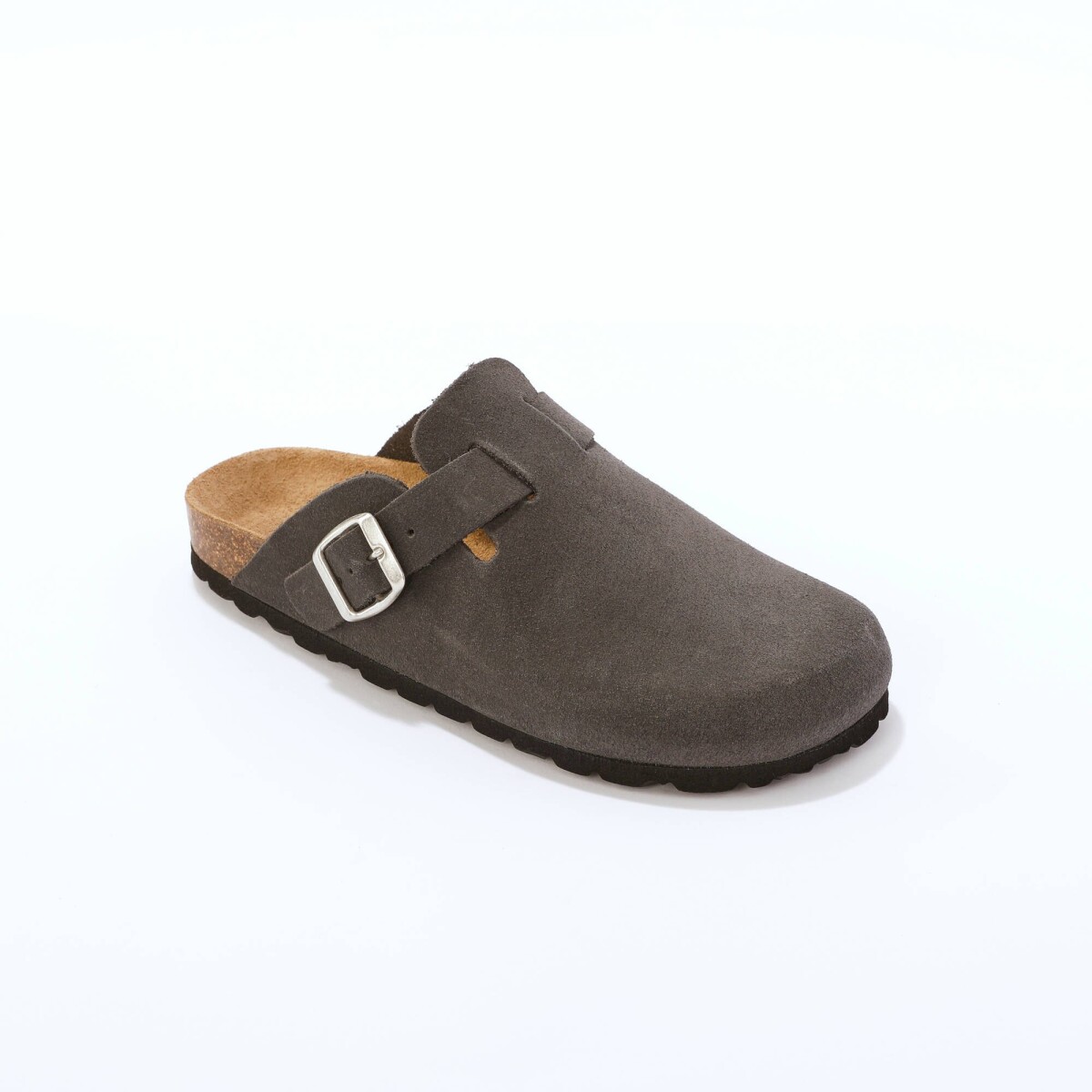 Kožené šľapkys korkovou podrážkou a zatvorenou špičkou