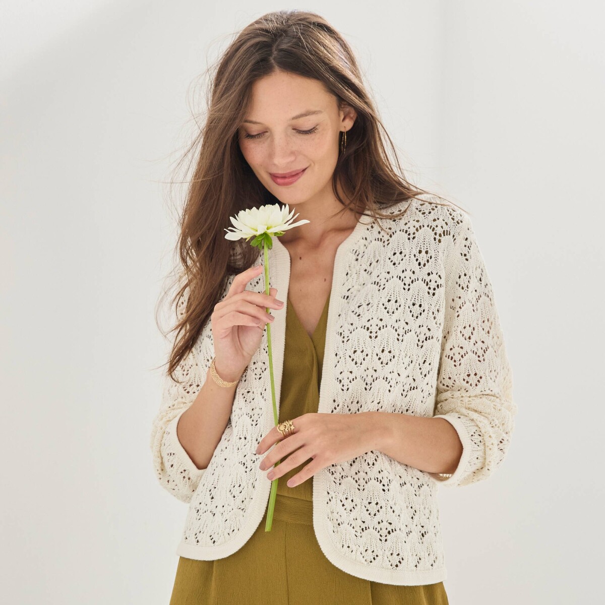 Ažúrový kardigán