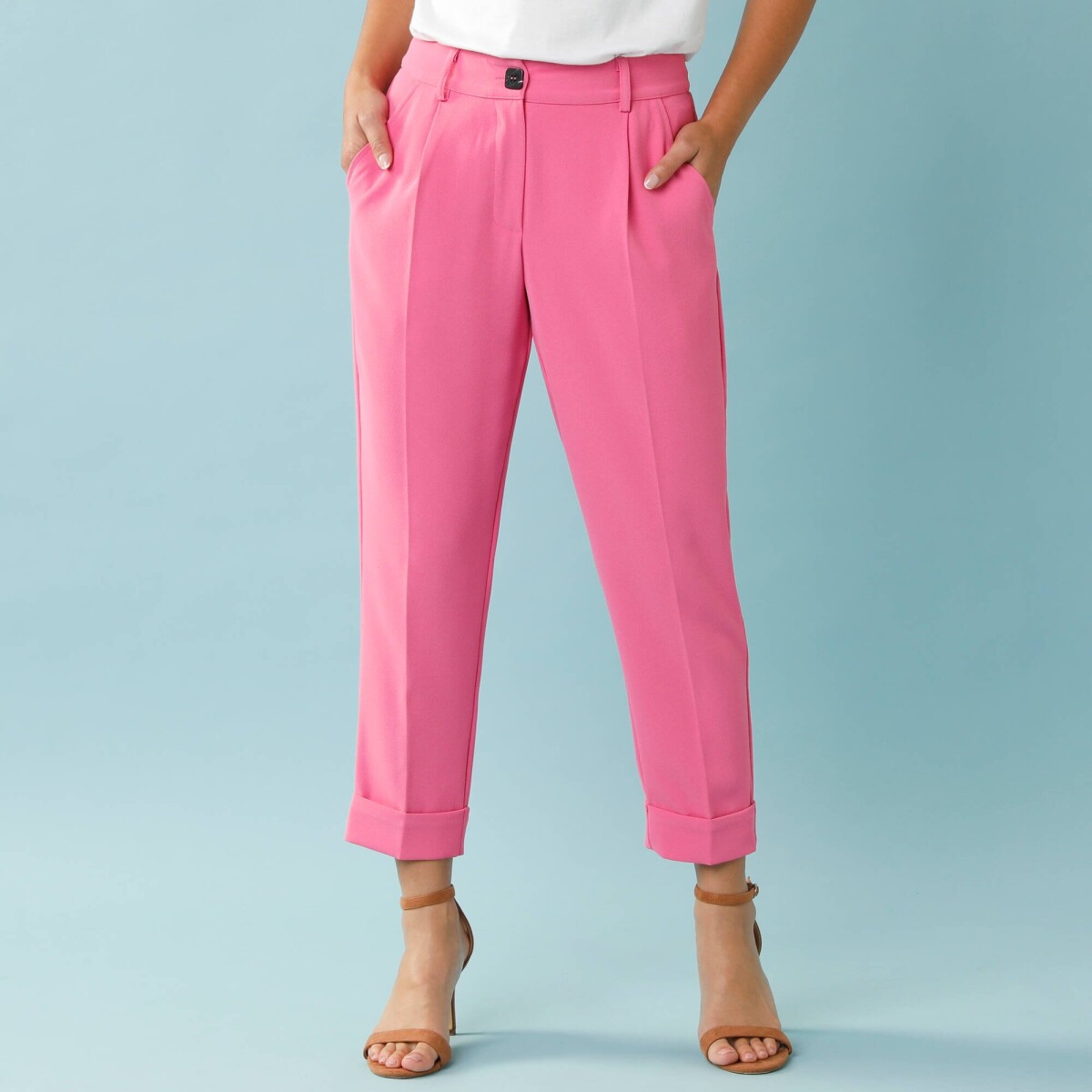 Splývavé 7/8 nohavice pre menšiu postavu