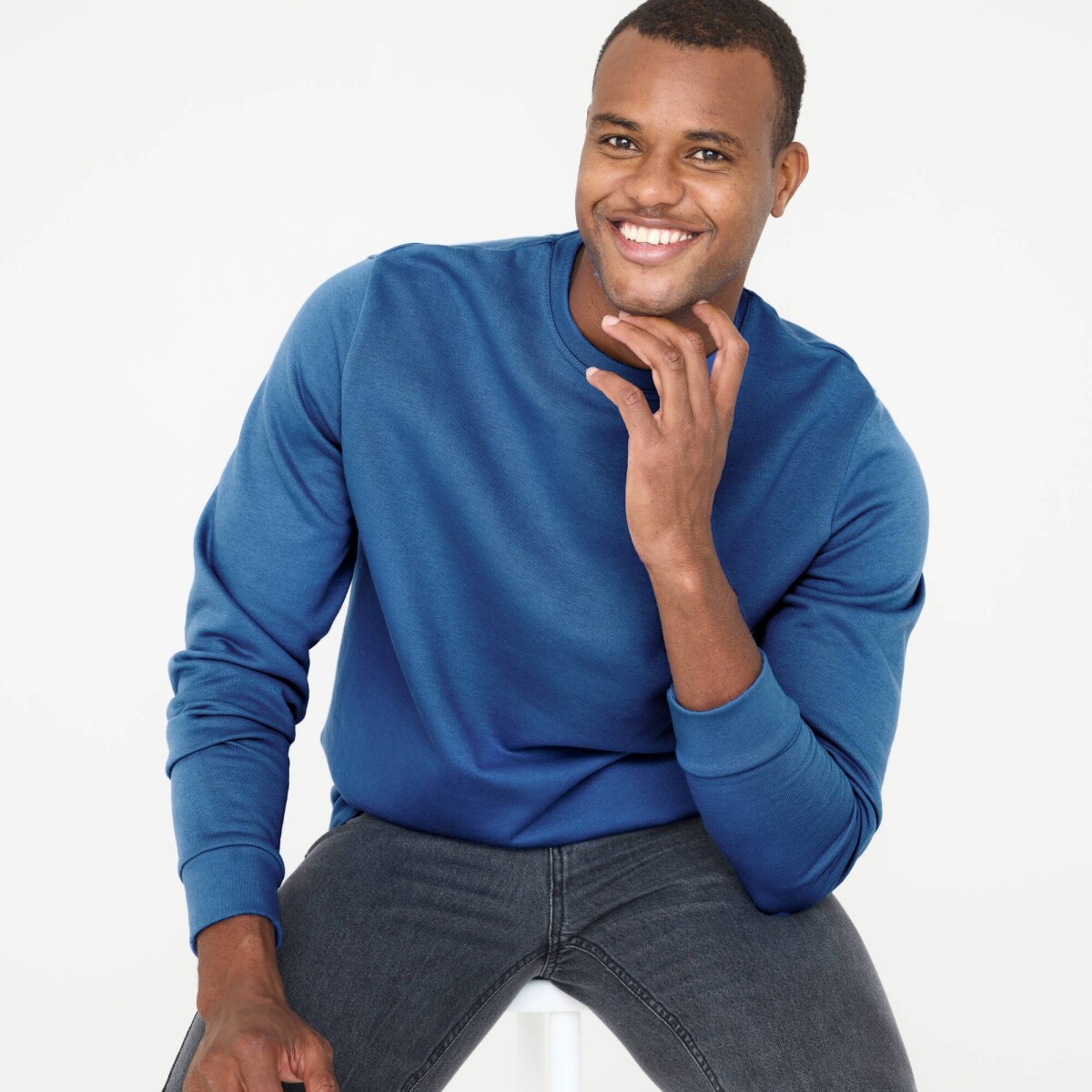 Mikina s okrúhlym výstrihom z česaného moltonu