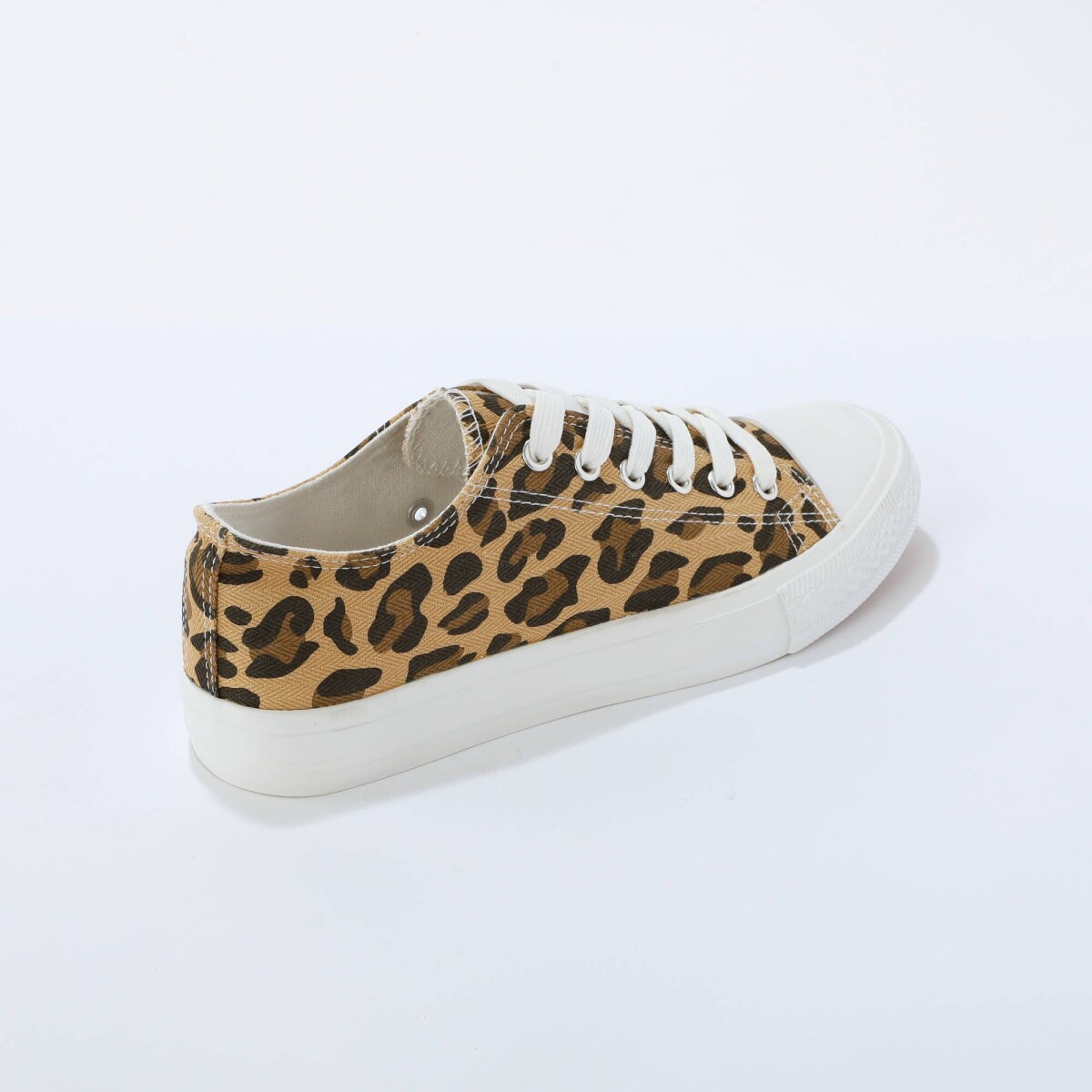 Plátené tenisky so šnúrkami a leopardím vzorom