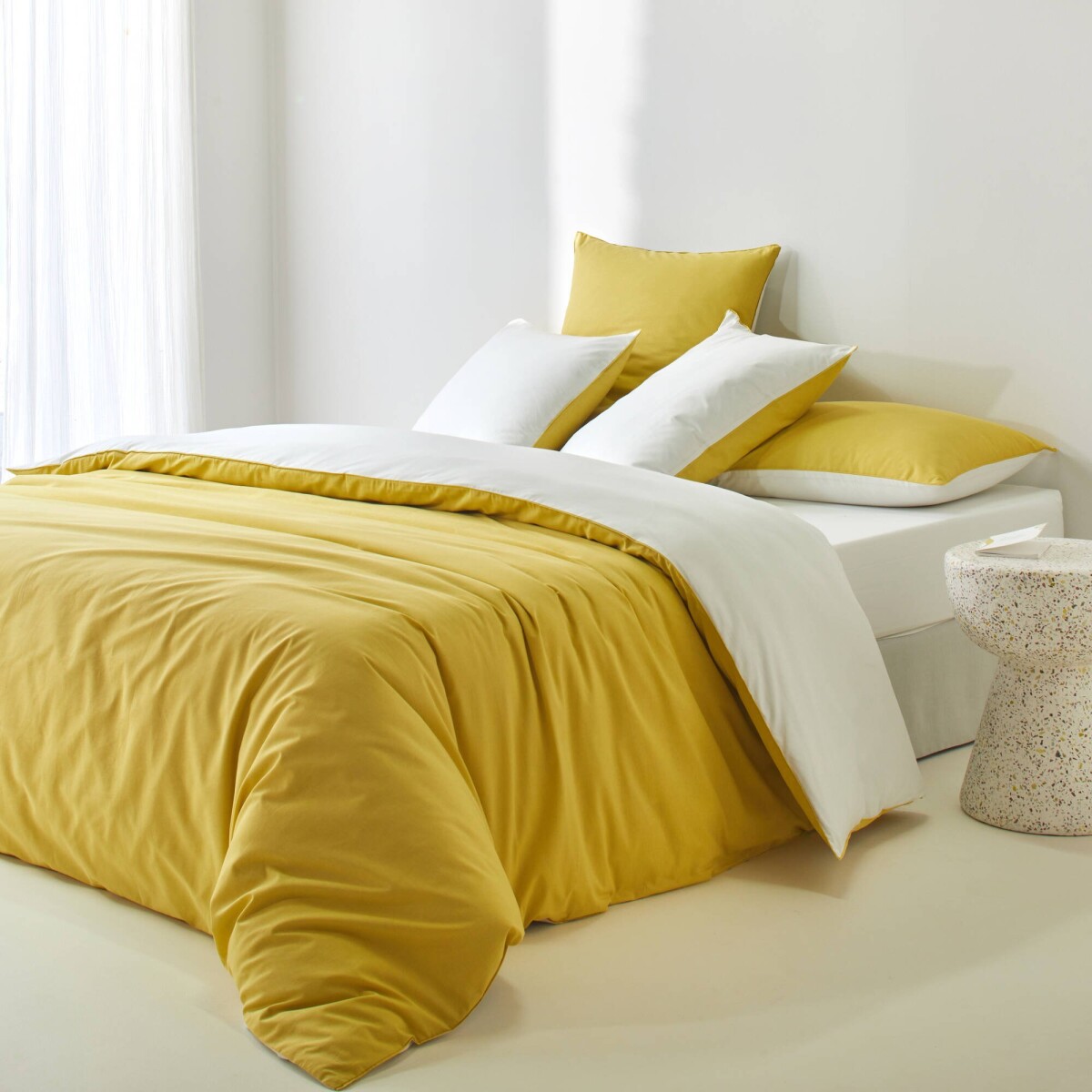 Bavlnené dvojfarebná posteľná bielizeň