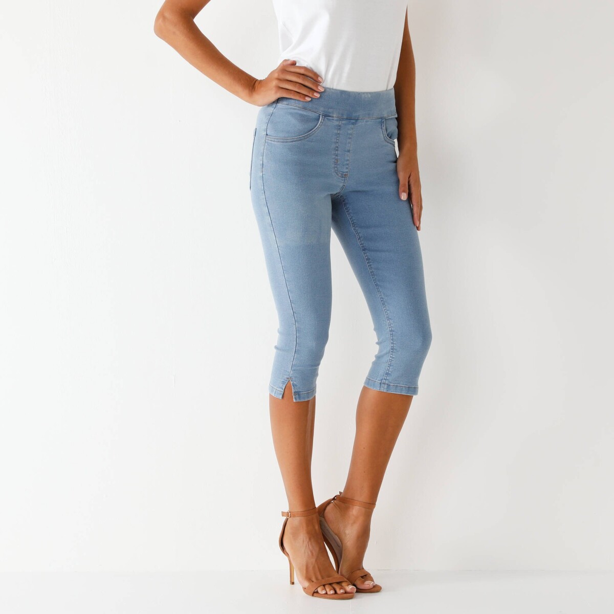 Strečové úzke 3/4 džegíny