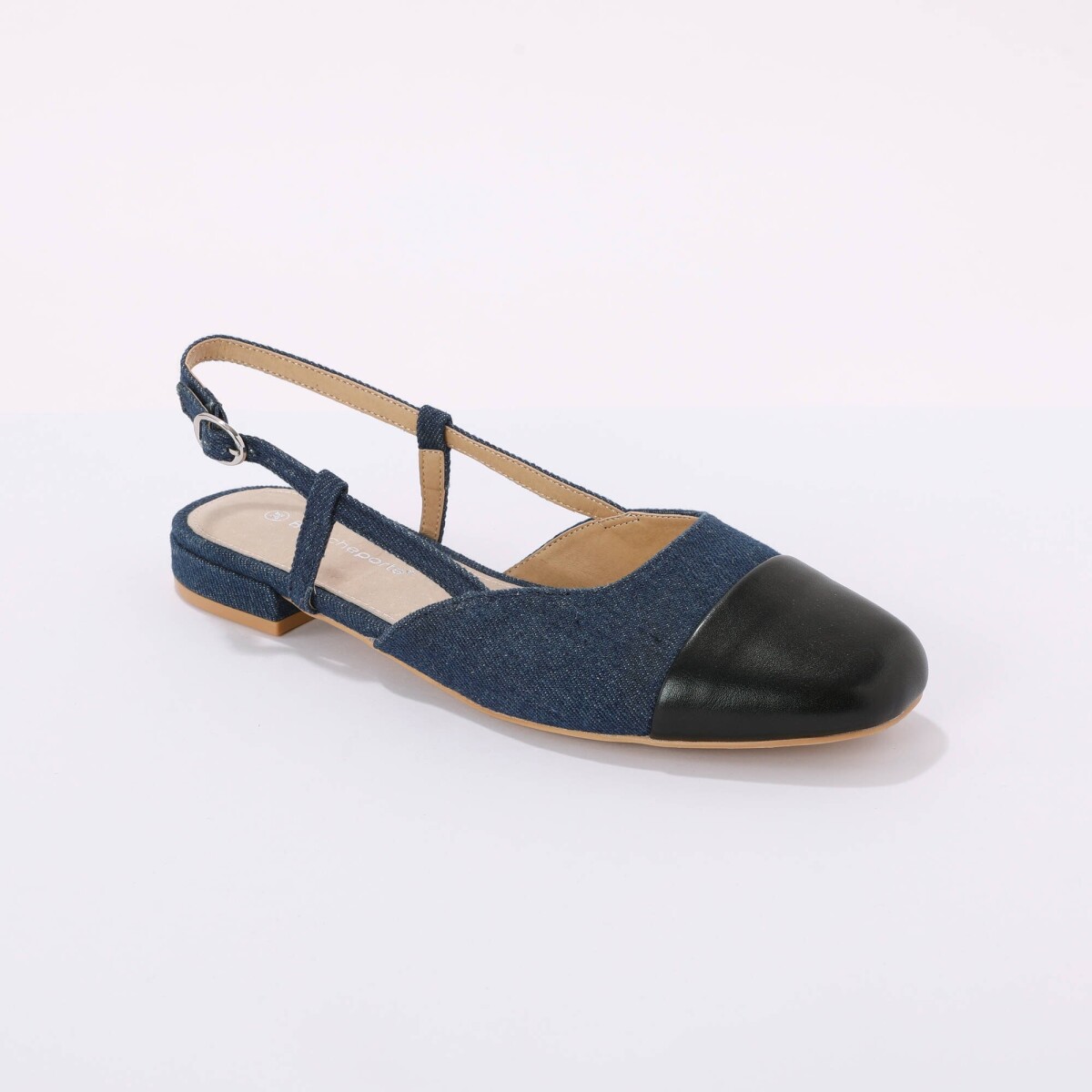 Dvojfarebné slingback baleríny