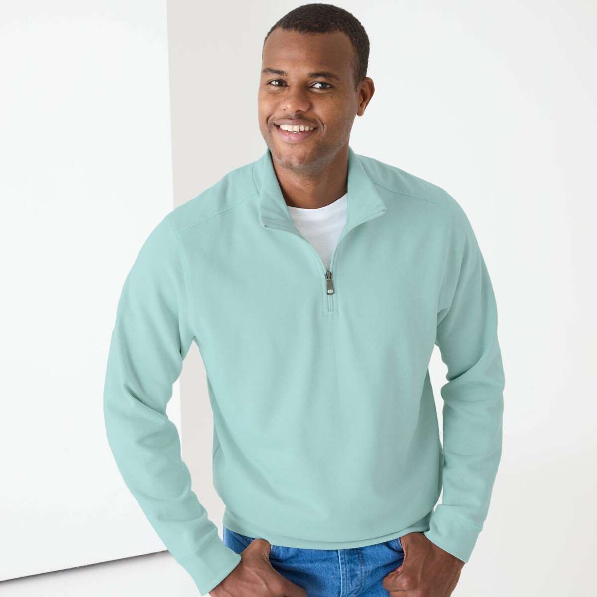 Mikina z česaného moltonu so stojačikom na zips