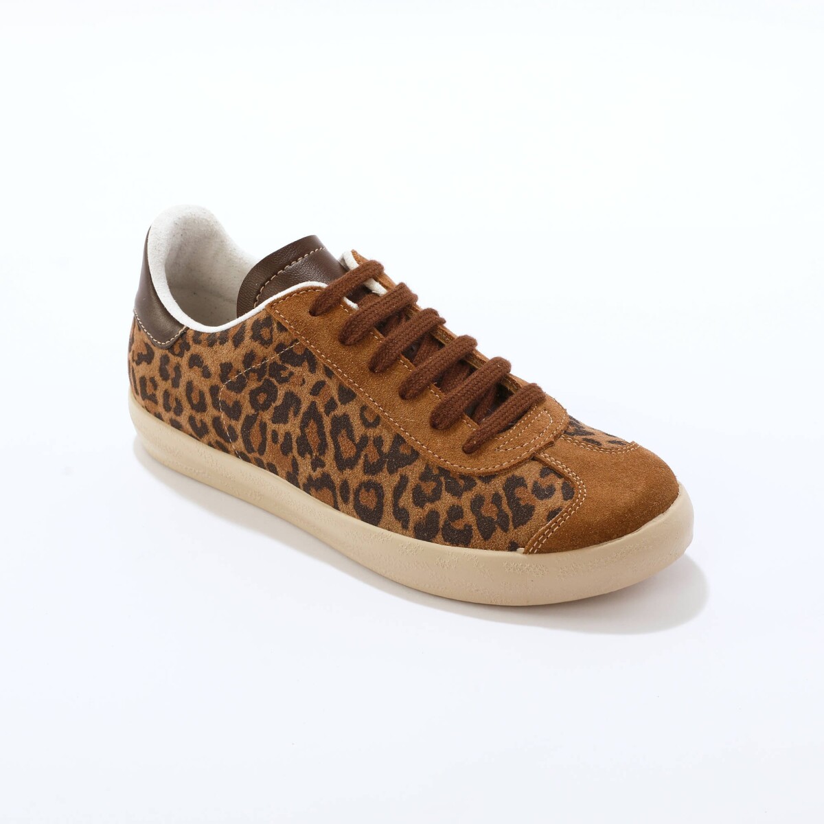 Vintage tenisky z koženej usne a s leopardím zorom