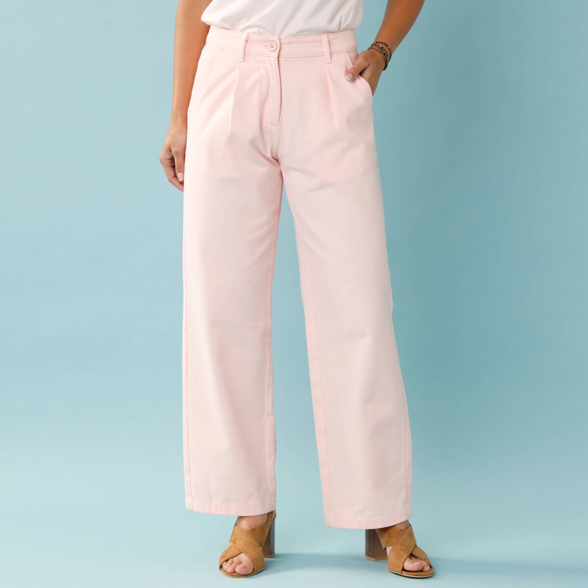 Keprové široké nohavice pre nižšiu postavu