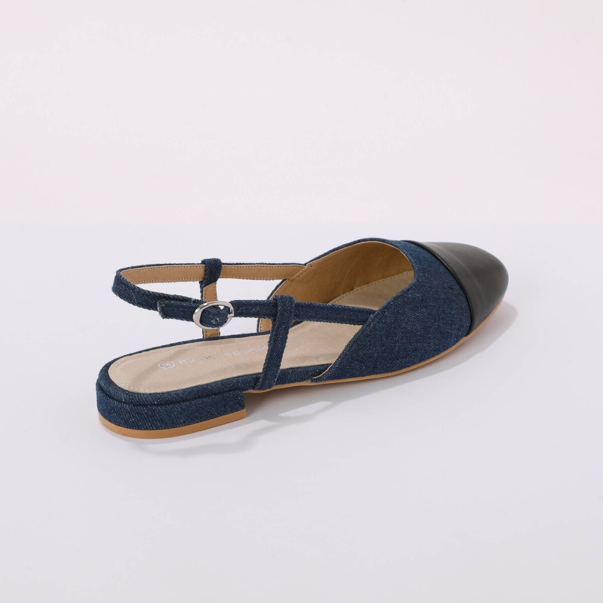Dvojfarebné slingback baleríny