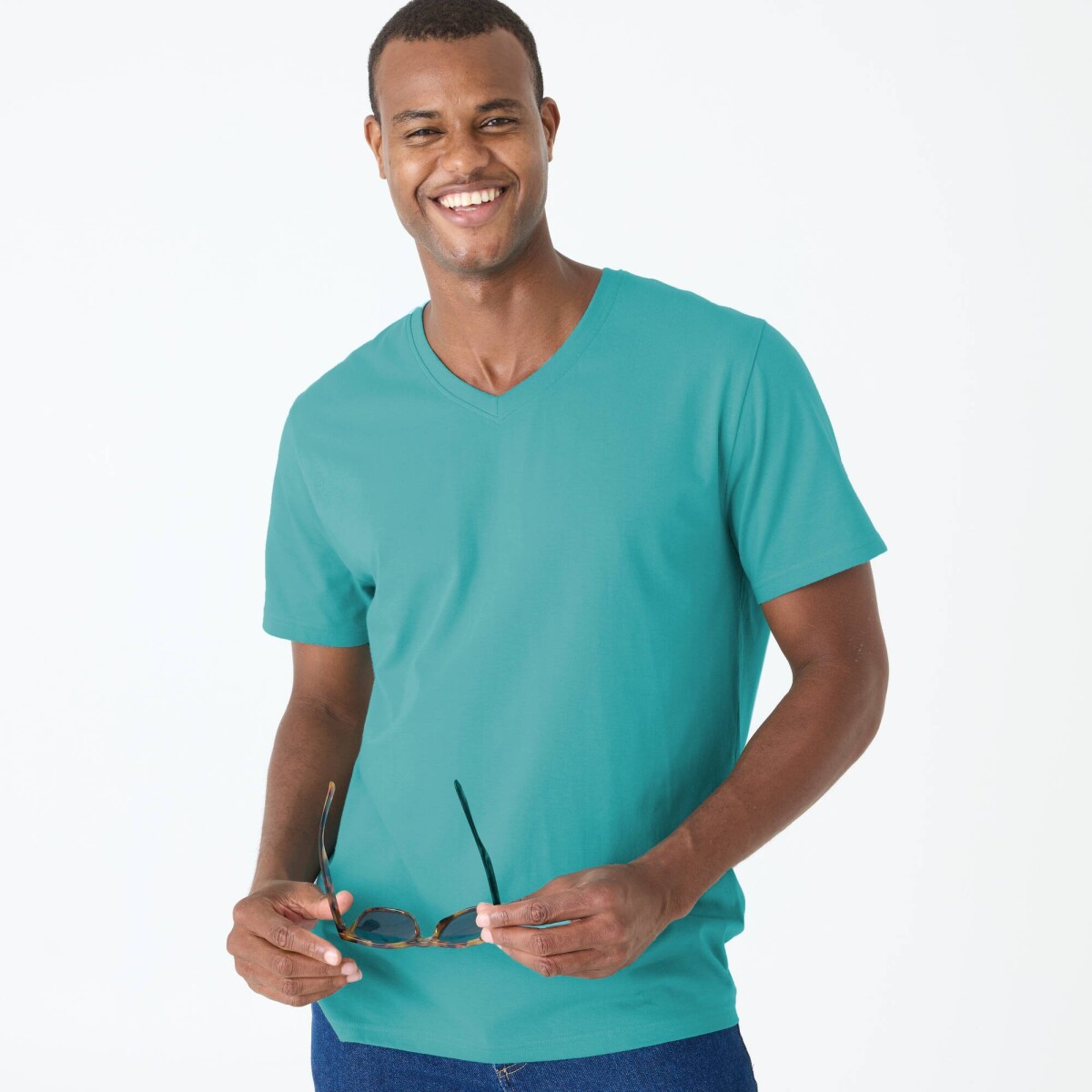 Tričko s výstrihom do V a krátkymi rukávmi