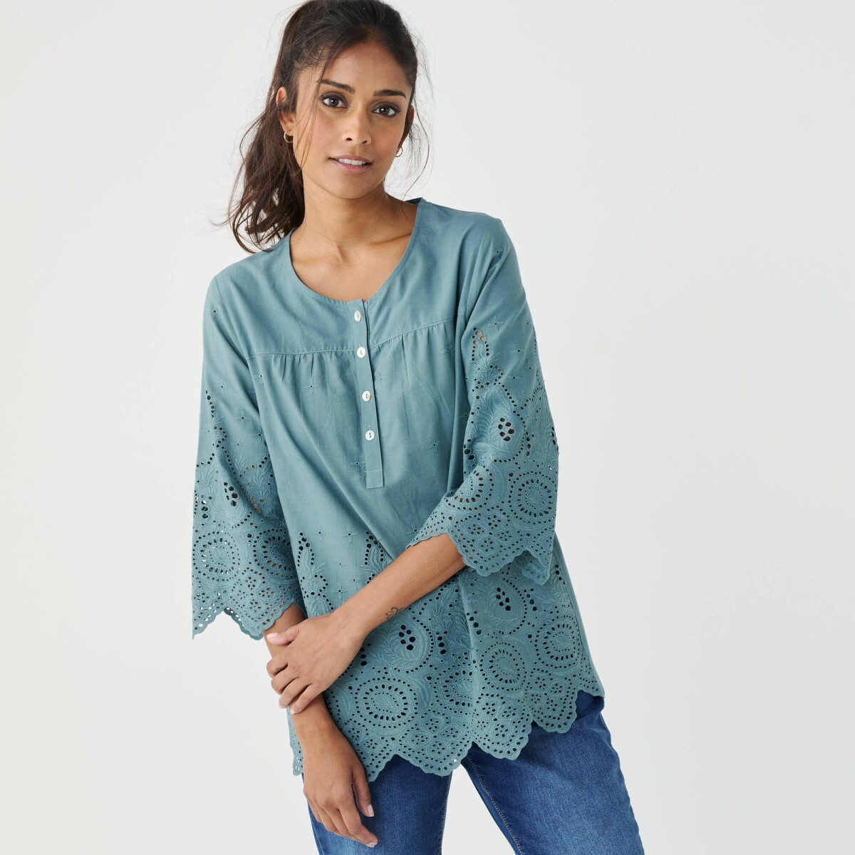 Madeirová blúzka s 3/4 rukávmi