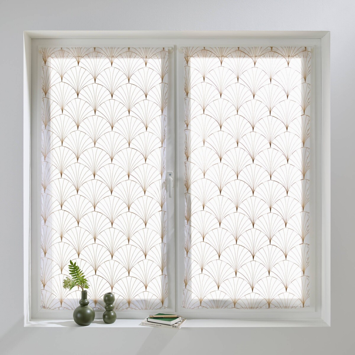 Rovná záclona s motívom art deco, 1 pár