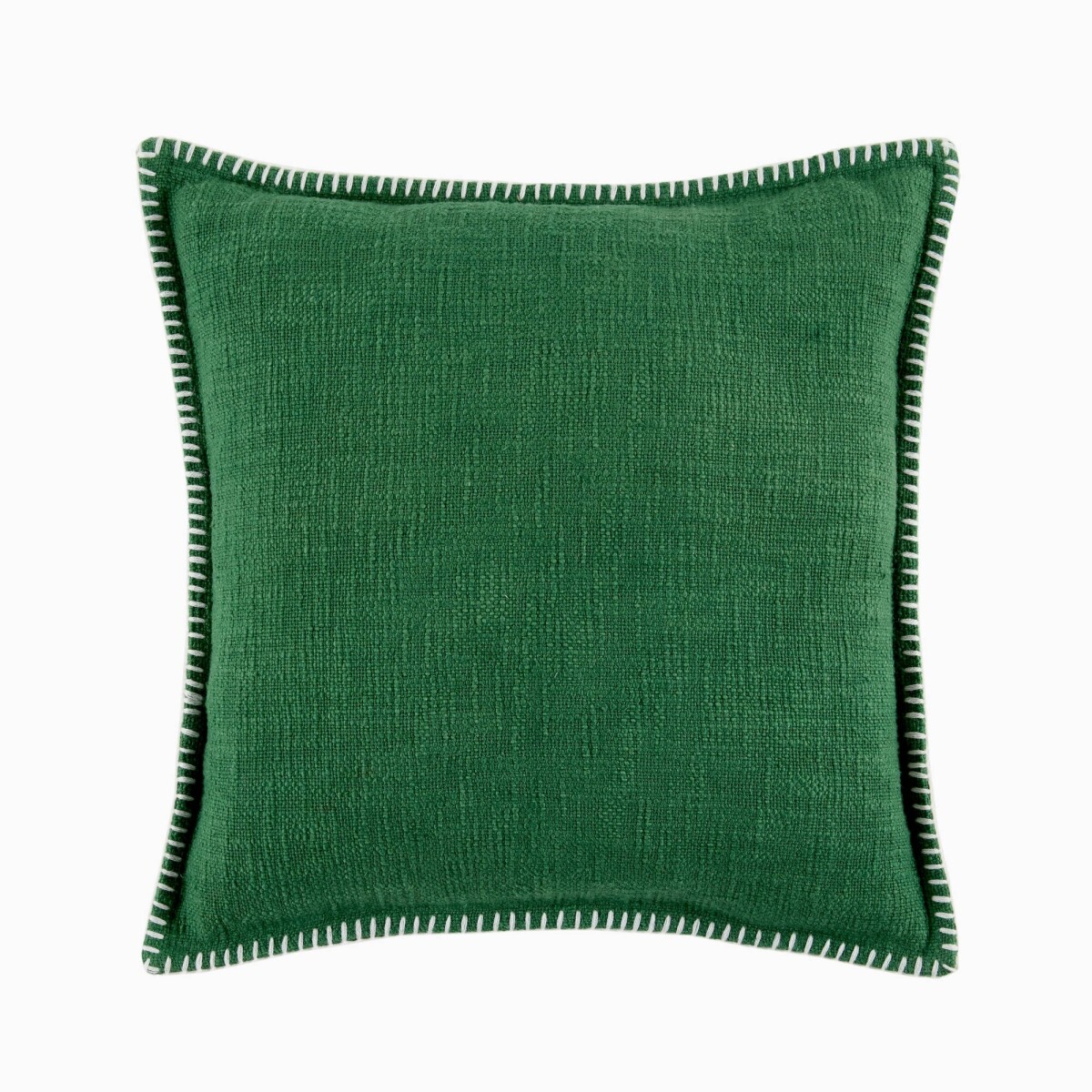 Jednofarebný vankúšik s textúrou zakončený
		ozdobným stehom