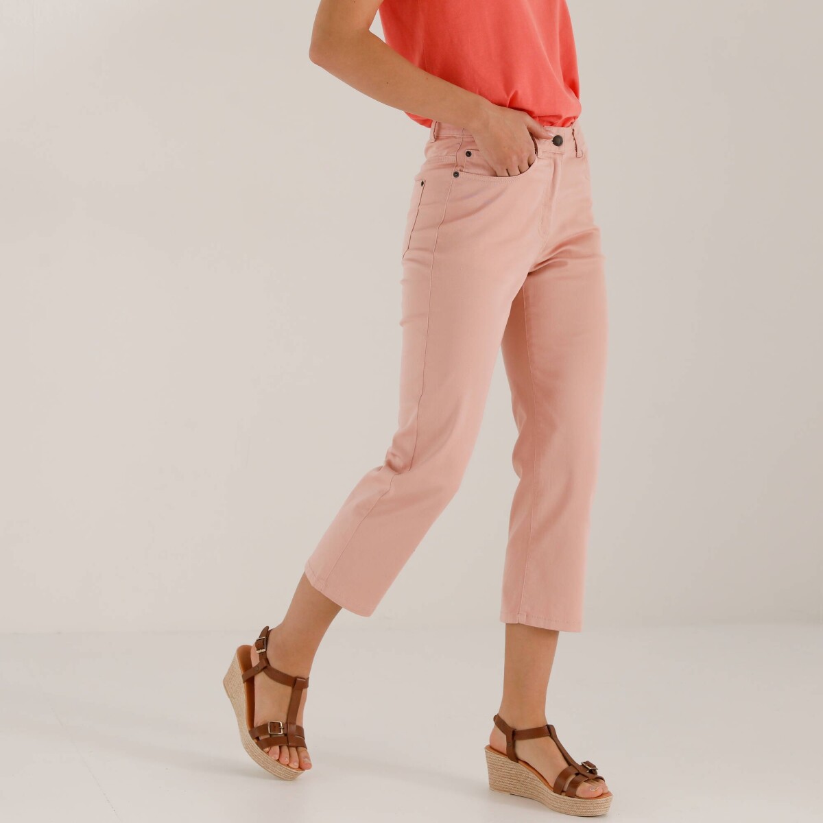 Rovné 7/8 jednofarebné nohavice