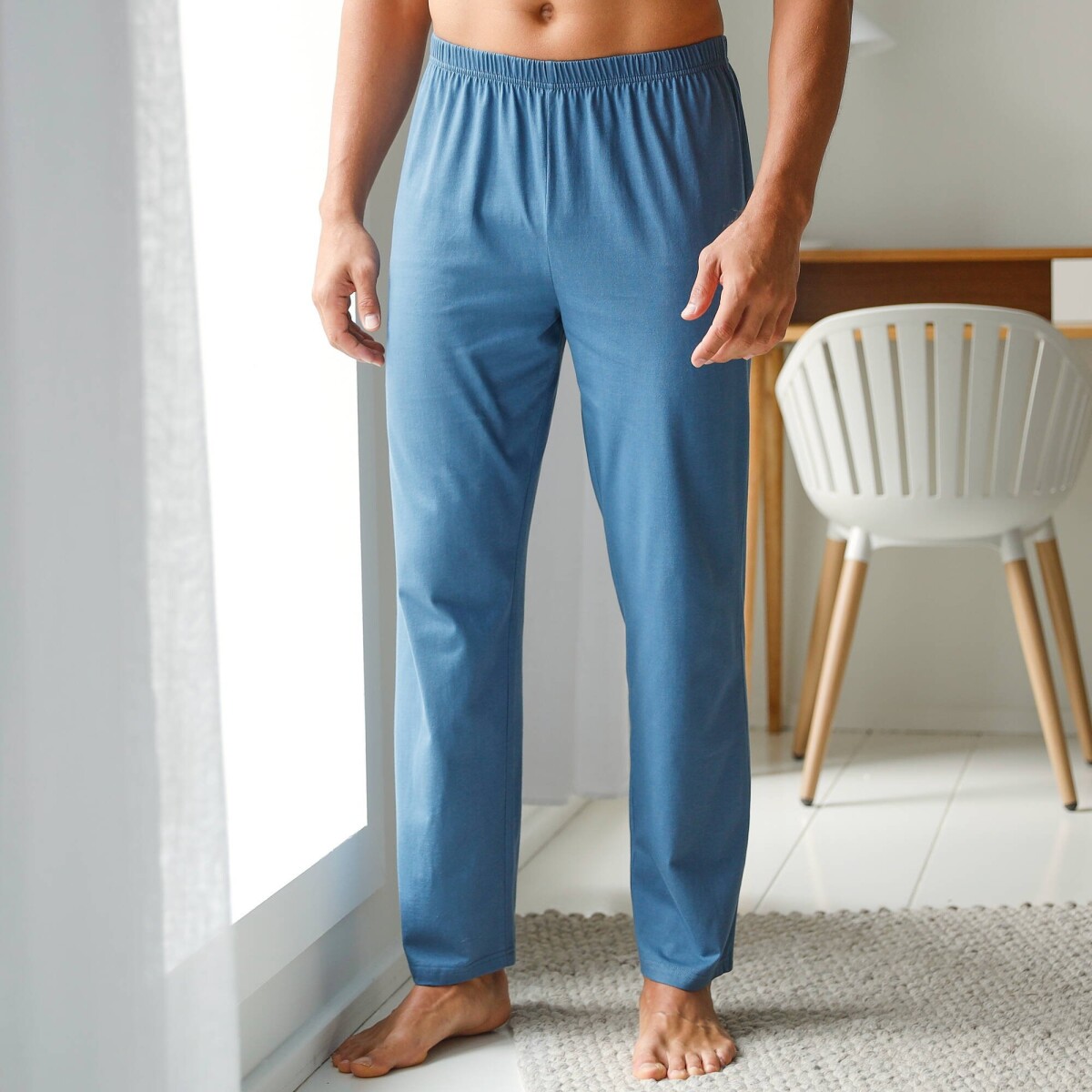 Jednofarebné dlhé pyžamové nohavice