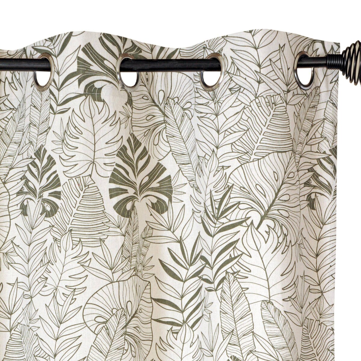 Záves s očkami a dvojfarebnou potlačou džungle