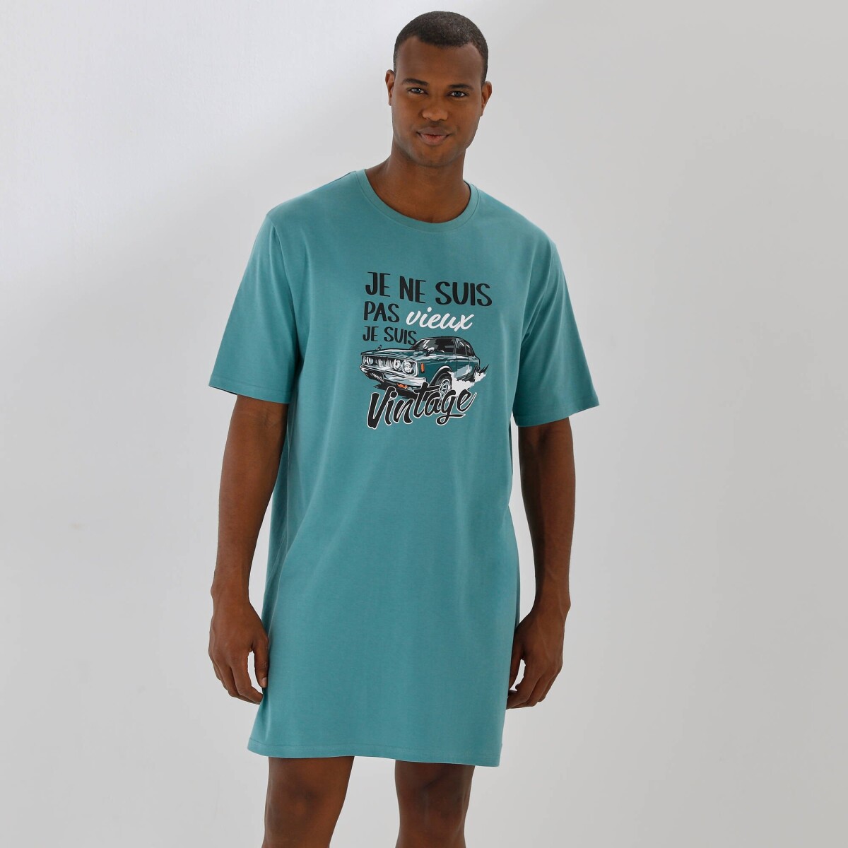 Pyžamové maxi tričko s vintage potlačou